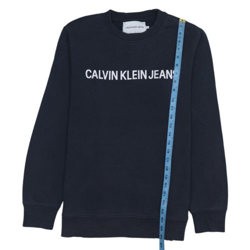 Calvin Klein Jeans Men's Blue Logo Pullover Sweatshirt Size M