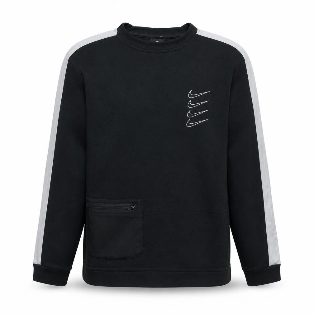 Front view of Nike Men's Black S Dri-Fit Crew Neck Pullover Sweatshirt