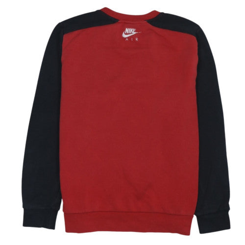 Nike Mens Red Black Air Logo Crew Neck Sweatshirt M