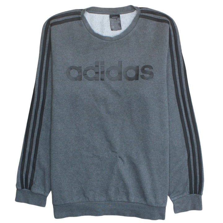 Adidas Mens Grey Logo Crew Neck Sweatshirt Size L Pullover