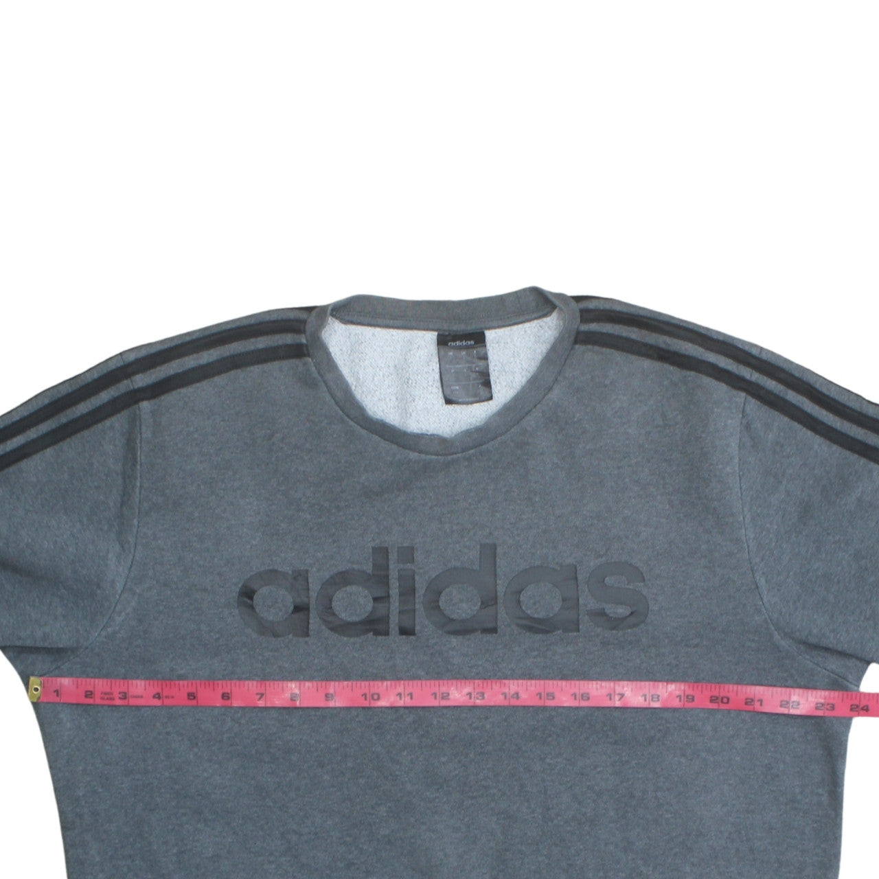 Adidas Mens Grey Logo Crew Neck Sweatshirt Size L Pullover