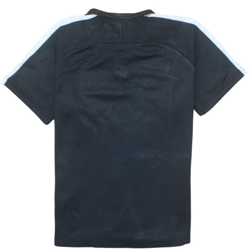 Nike Boys Black Dri-Fit 1/4 Zip Short Sleeve Sports Top Size 12-13 Years