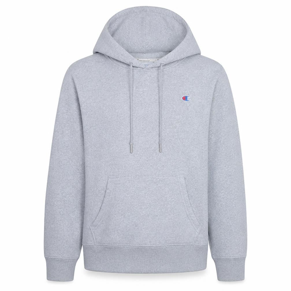 Front view of Champion Women's Grey Pullover Hoodie Medium Cotton Blend Athleticwear