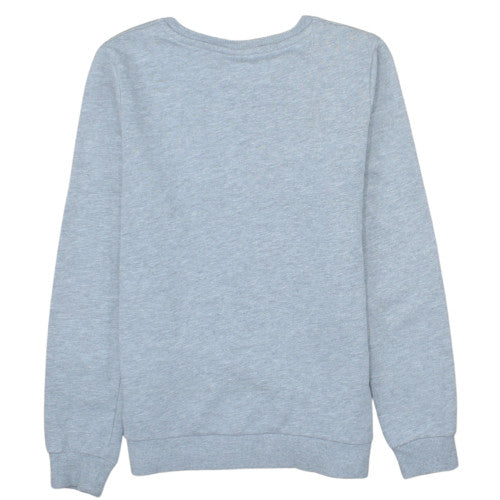 Disney Womens Grey Pullover Sweatshirt Size 8 Tu Cotton Blend Crew Neck