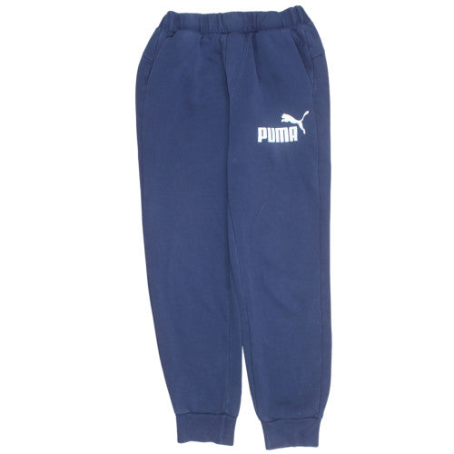 Puma Men Blue Small Fleece Sweatpants Regular Fit Tapered