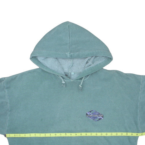 Quiksilver Men's Green Pullover Hoodie L Vintage Fleece Surf Style
