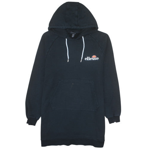 Ellesse Women's Black Pullover Hoodie UK 14 Cotton Blend Sweatshirt