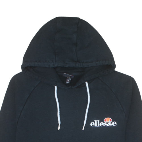 Ellesse Women's Black Pullover Hoodie UK 14 Cotton Blend Sweatshirt