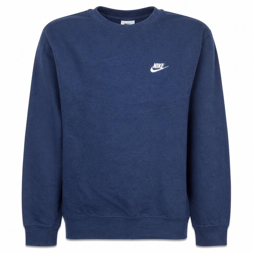 Front view of Nike Men's Blue Crew Neck Pullover Sweatshirt, size S