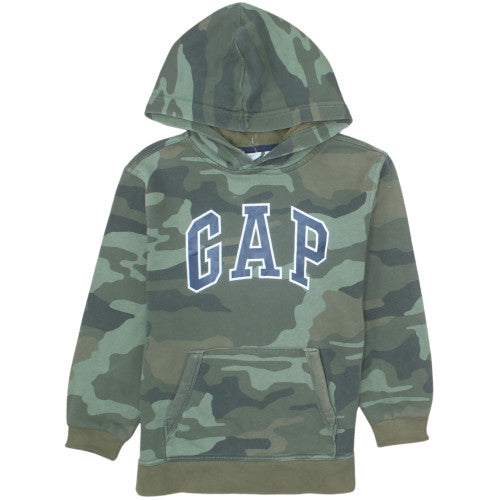 GAP Boys Green Camouflage Pullover Hoodie Size 10 L Cotton Blend