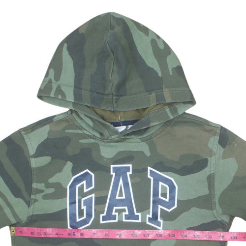 GAP Boys Green Camouflage Pullover Hoodie Size 10 L Cotton Blend