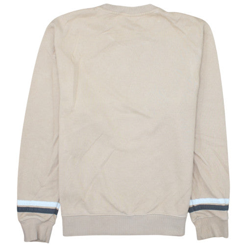 Nike Men's Beige Pullover Sweatshirt S Embroidered Logo Crew Neck