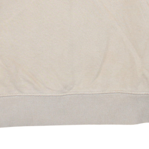 Nike Men's Beige Pullover Sweatshirt S Embroidered Logo Crew Neck