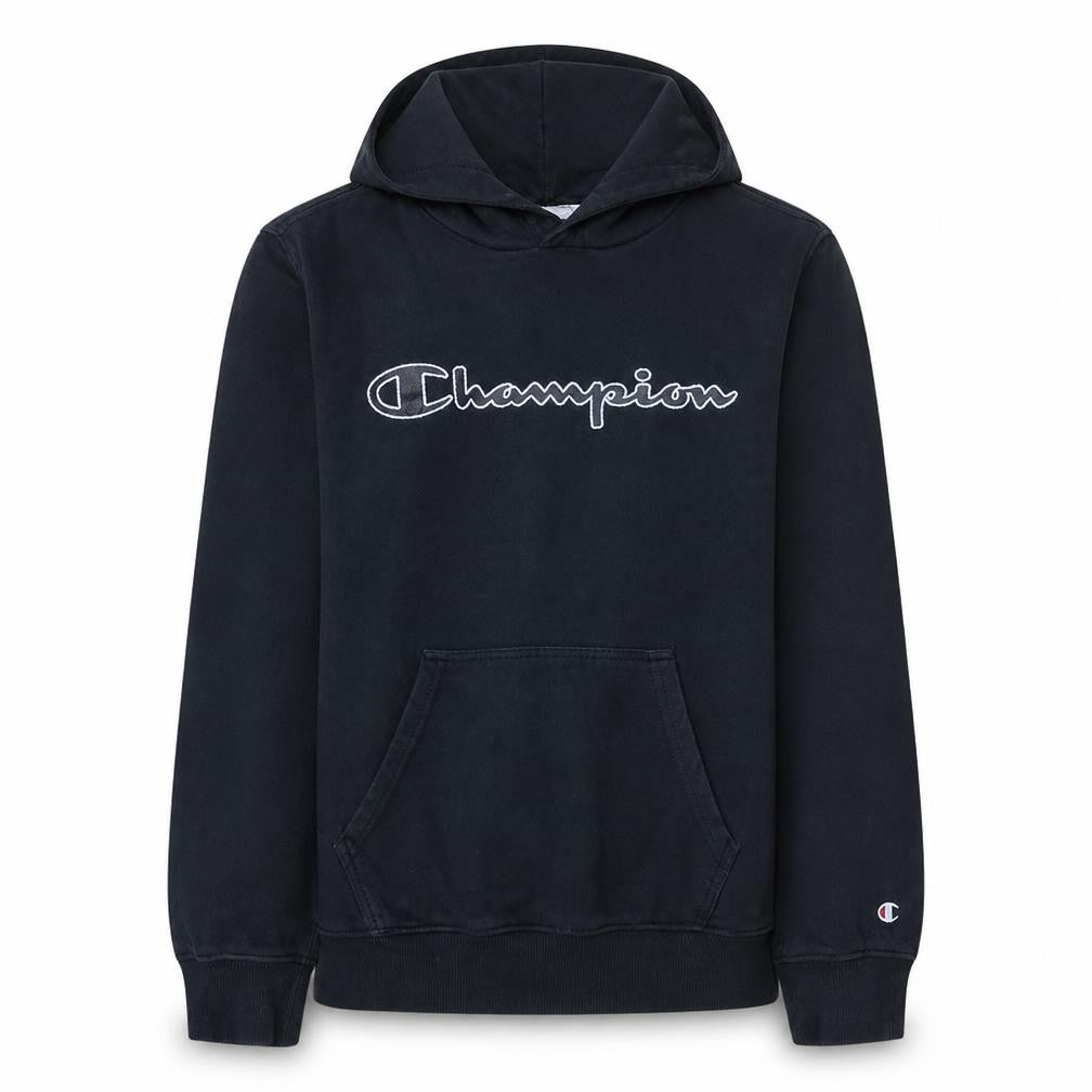 Front view of Champion Women's Black Pullover Hoodie Medium Cotton Blend