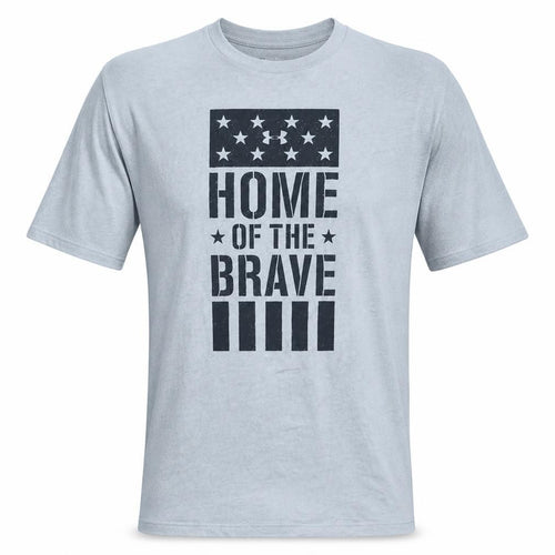 Under Armour Men's Grey 'Home of the Brave' Crew Neck T-Shirt XL