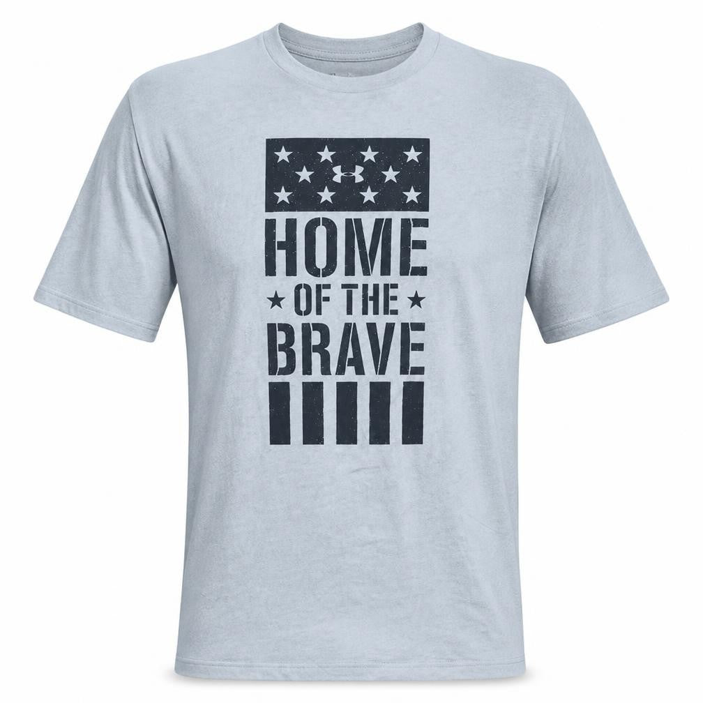 Under Armour Men's Grey 'Home of the Brave' Crew Neck T-Shirt XL