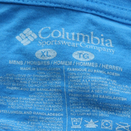 Columbia Men's Blue XL Graphic Outdoor Cotton T-Shirt