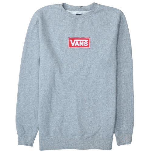 Vans Men's Grey Logo Pullover Sweatshirt Medium Regular Fit