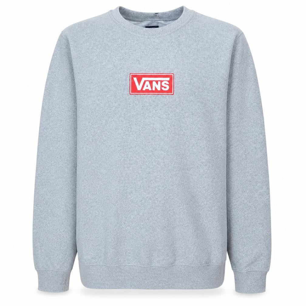 Front view of Vans Men's Grey Logo Pullover Sweatshirt Medium Regular Fit