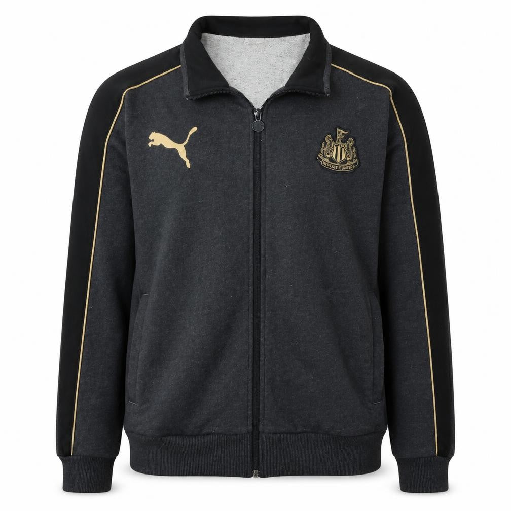 Front view of Puma Men Black Full Zip Newcastle United Sweatshirt XL