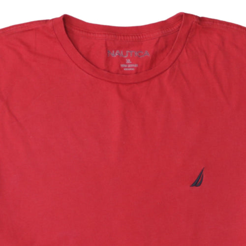 Nautica Men's Red XL Cotton Crew Neck Short Sleeve T-Shirt