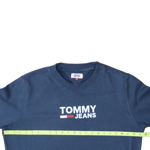 Tommy Jeans Men's Blue XL Pullover Sweatshirt Crew Neck Logo