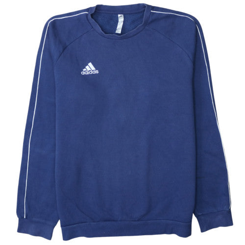 Adidas Men’s Blue Pullover Sweatshirt L Regular Fit Crew Neck