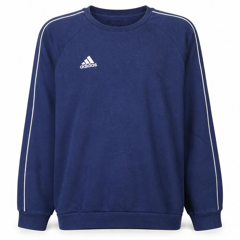 Front view of Adidas Men’s Blue Pullover Sweatshirt L Regular Fit Crew Neck