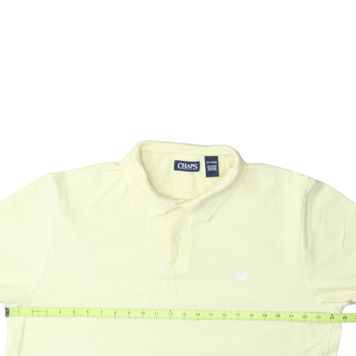 Chaps Men's Yellow XL Cotton Short Sleeve Polo Shirt