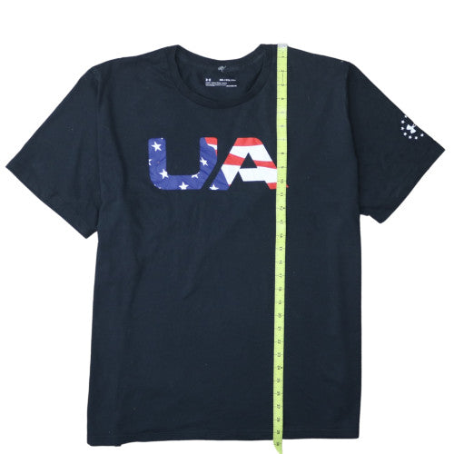 Under Armour Men's Black 2XL HeatGear USA Flag Graphic T-Shirt