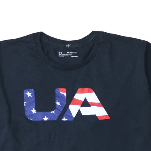 Under Armour Men's Black 2XL HeatGear USA Flag Graphic T-Shirt