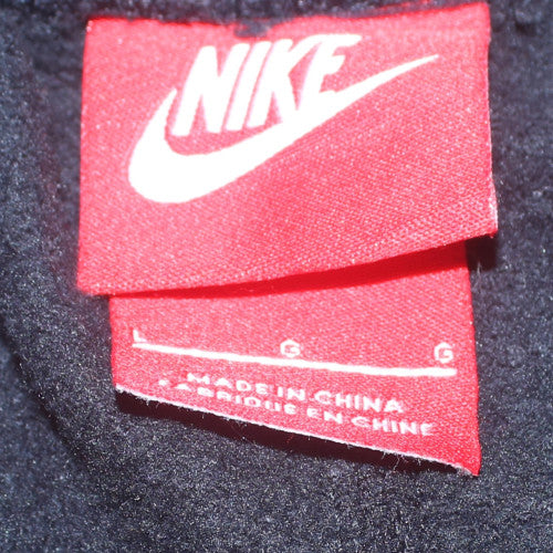 Nike Boys Black Jogger Sweatpants L Cotton Blend Red Zip Detail