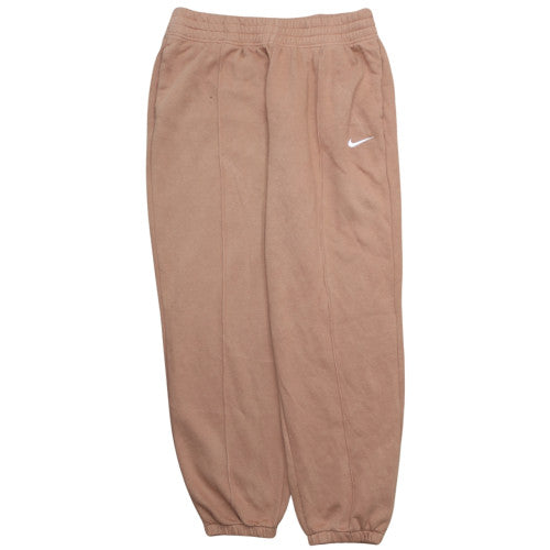 Nike Womens Brown Fleece Sweatpants L Elastic Waist Logo Joggers