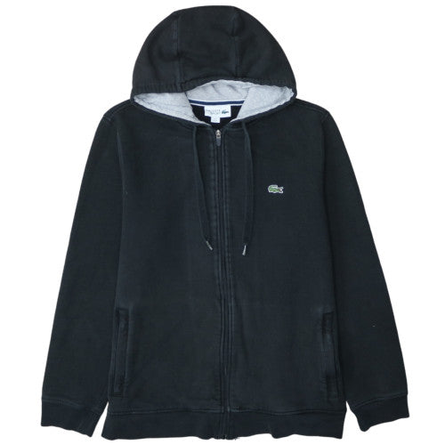 Lacoste Men’s Black Full Zip Hoodie XL Sports Cotton Blend