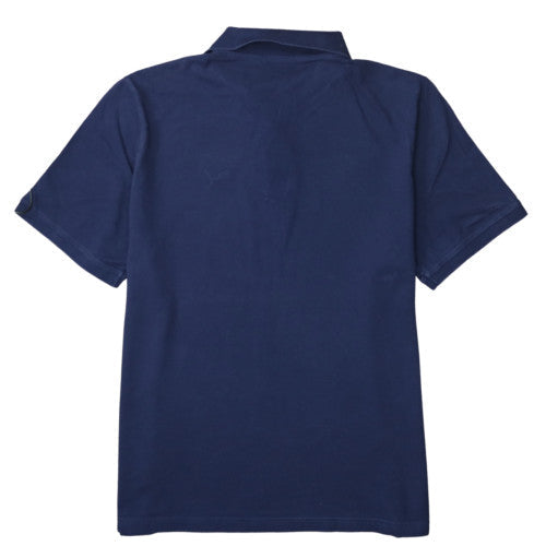 Puma Men's Blue XL Regular Fit Cotton Logo Polo Shirt