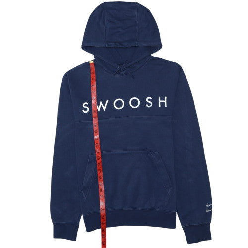 Nike Women's Navy Swoosh Pullover Hoodie Size Small Cotton Blend