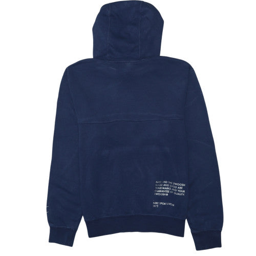 Nike Women's Navy Swoosh Pullover Hoodie Size Small Cotton Blend