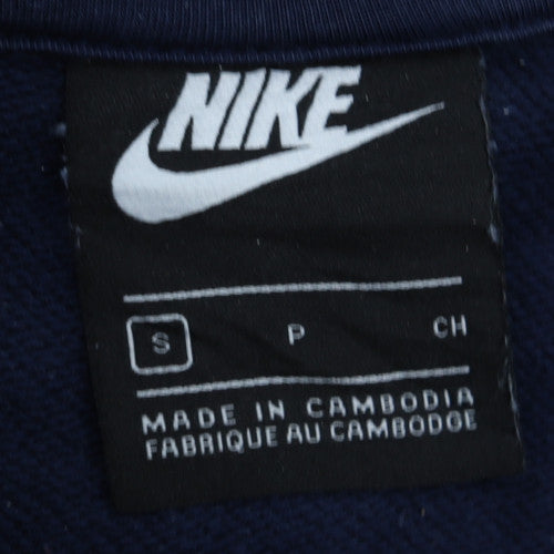 Nike Women's Navy Swoosh Pullover Hoodie Size Small Cotton Blend