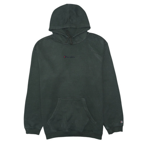 Champion Men's Green Pullover Hoodie Medium Embroidered Logo