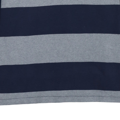 Ralph Lauren Men's Blue Grey Striped Long Sleeve Polo L Custom Fit