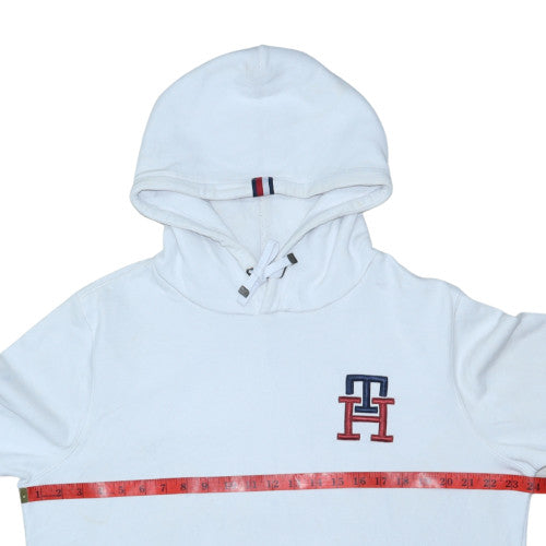 Tommy Hilfiger Men's White XL Pullover Hoodie Embroidered Logo