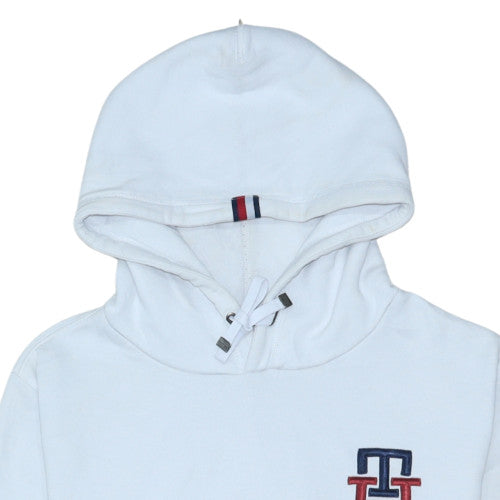 Tommy Hilfiger Men's White XL Pullover Hoodie Embroidered Logo