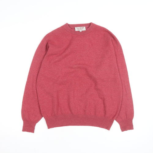 Beijing MeiWei Men's Pink Cashmere Crew Neck Jumper L