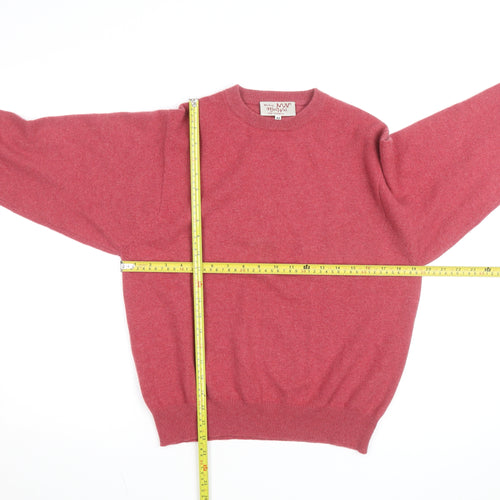 Beijing MeiWei Men's Pink Cashmere Crew Neck Jumper L