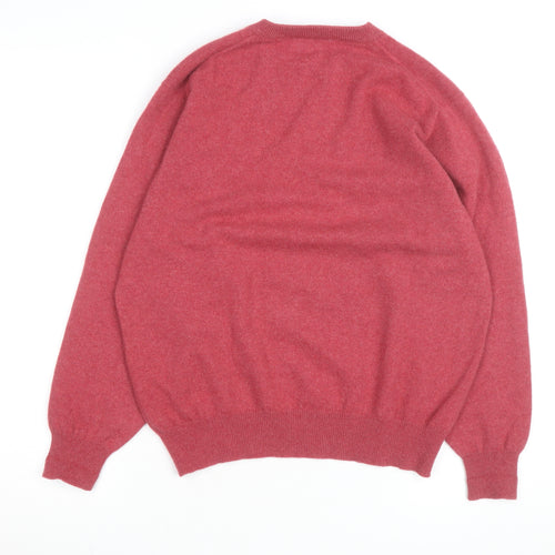 Beijing MeiWei Men's Pink Cashmere Crew Neck Jumper L