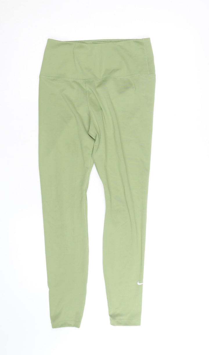 Nike Women's Green Dri-FIT Leggings Medium Moisture Wicking Activewear