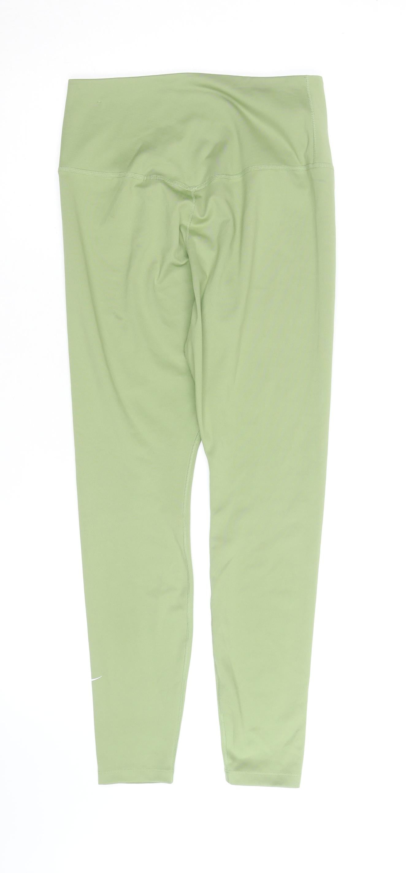 Nike Women's Green Dri-FIT Leggings Medium Moisture Wicking Activewear