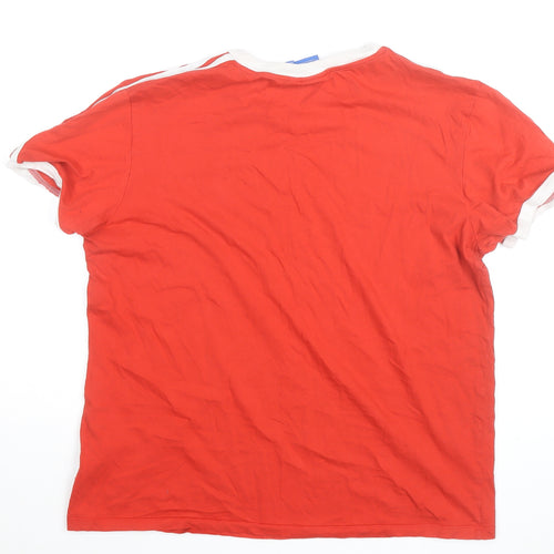 Adidas Men's Red Short Sleeve Crew Neck T-Shirt Size L 100% Cotton