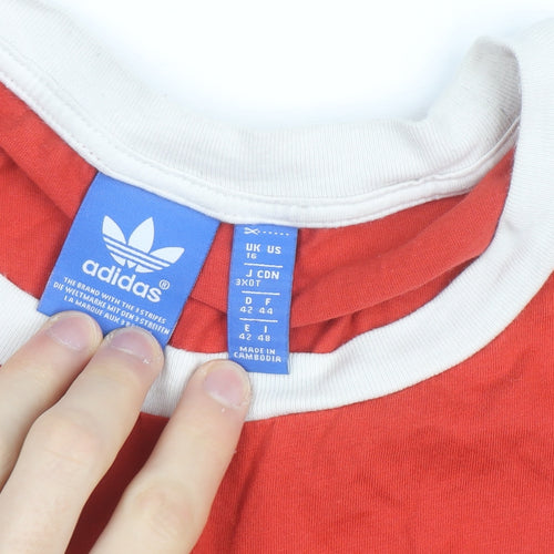 Adidas Men's Red Short Sleeve Crew Neck T-Shirt Size L 100% Cotton