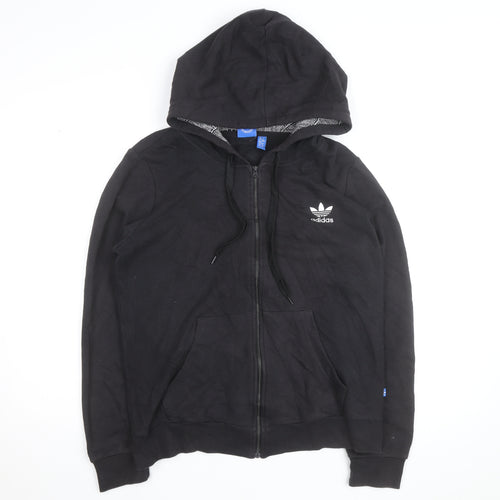 Adidas Men's Black XL Full Zip Hoodie with Logo and Pockets